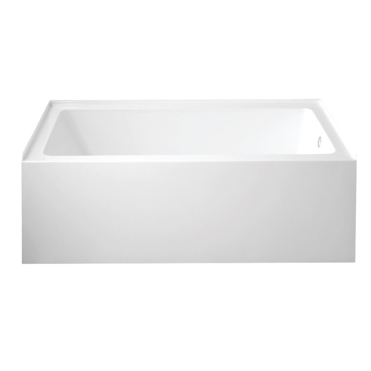 Aqua Eden 60-Inch White Acrylic Alcove Tub with Anti-Skid Surface