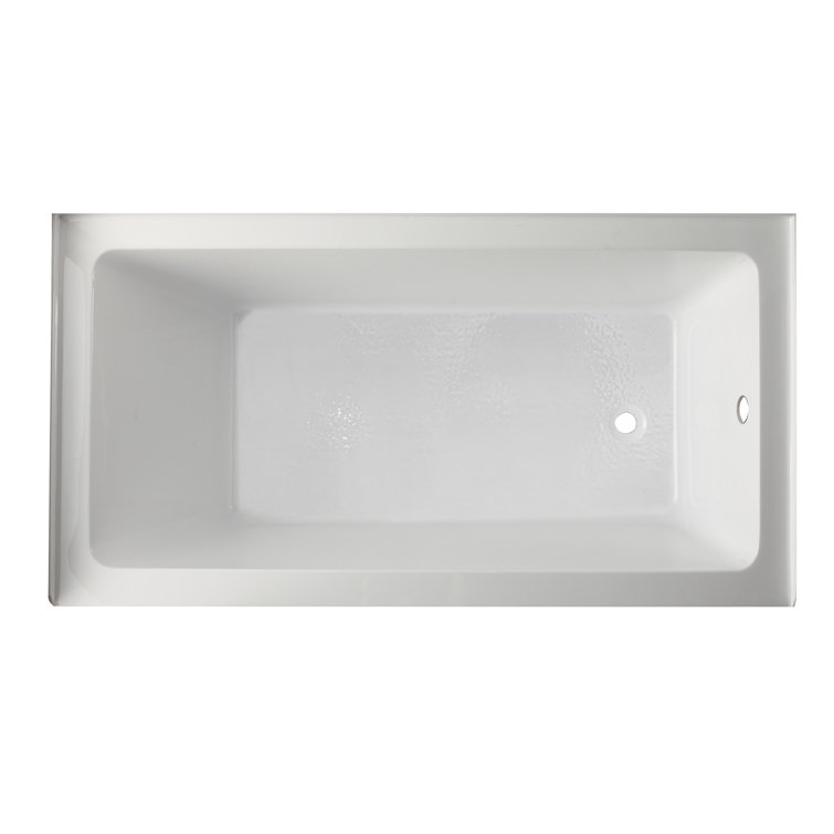 Aqua Eden 60-Inch White Acrylic Alcove Tub with Anti-Skid Surface