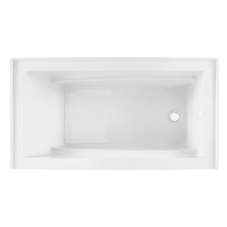 Aqua Eden 60-Inch White Acrylic Alcove Tub with Armrest