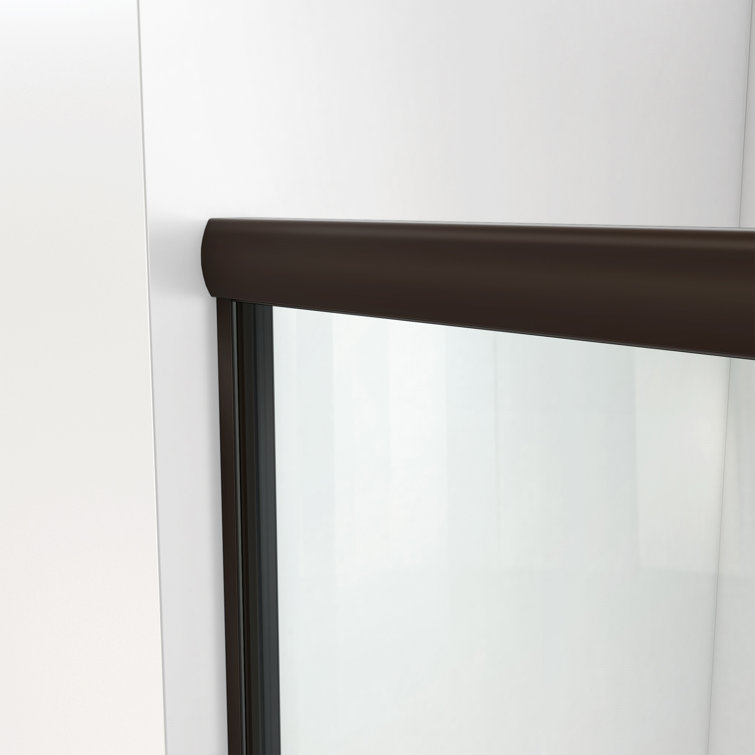 60" x 70" Clear Glass Oil Rubbed Bronze Frameless Bypass Shower Door