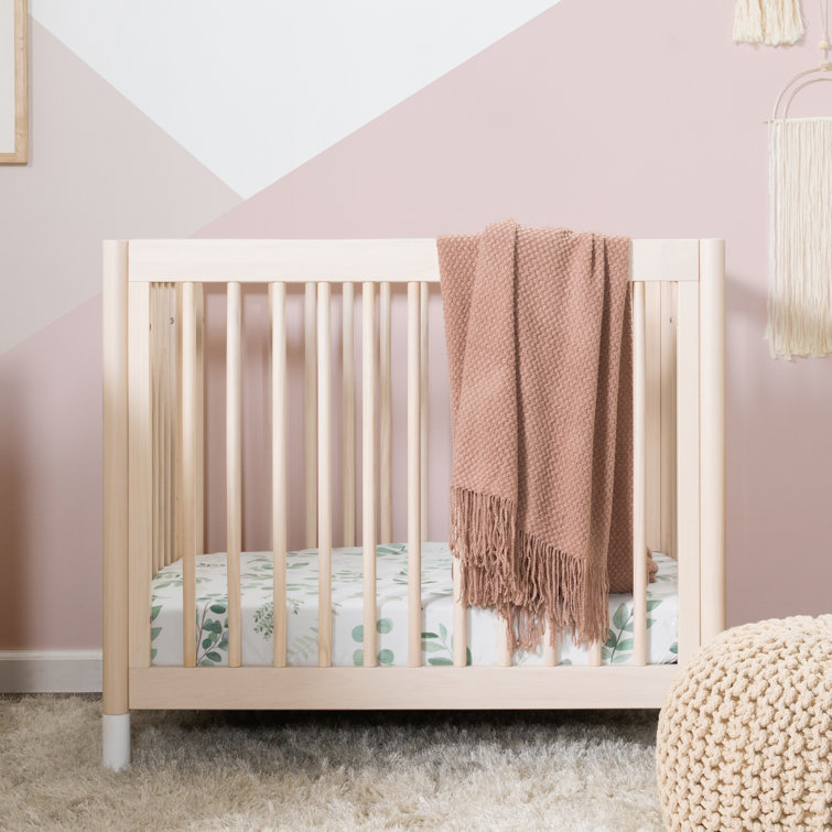 Washed Natural Pine 4-in-1 Convertible Mini Crib