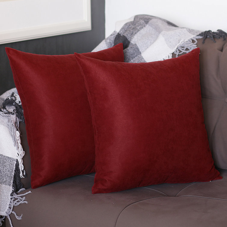 Claret Red 20" x 20" Polyester Pillow Covers Set of 2