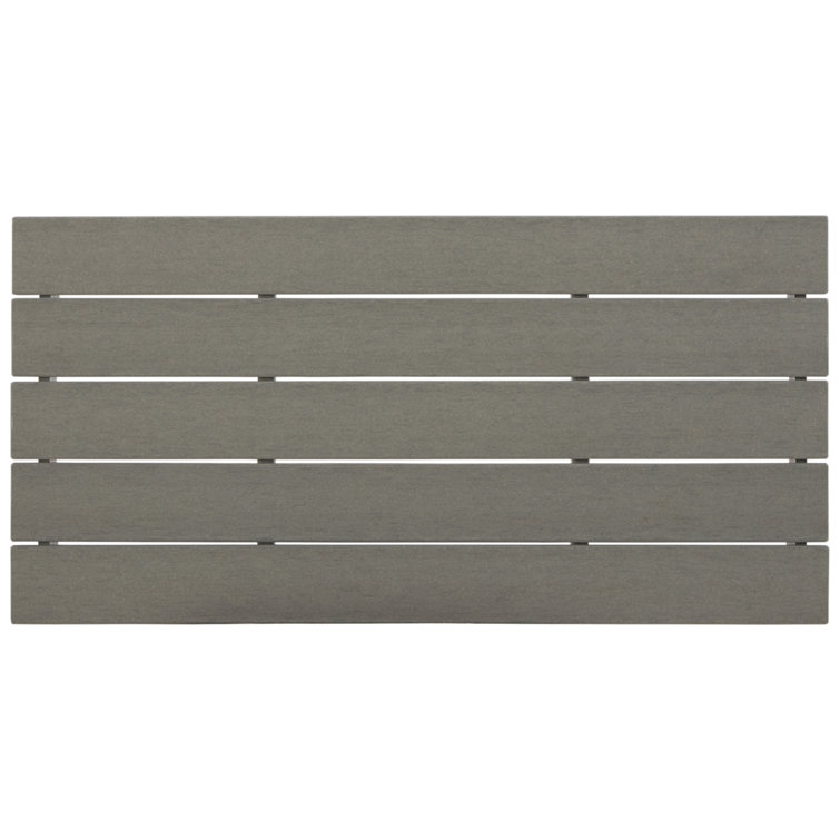 Gray HDPE Rectangular Outdoor Coffee Table with Slatted Top