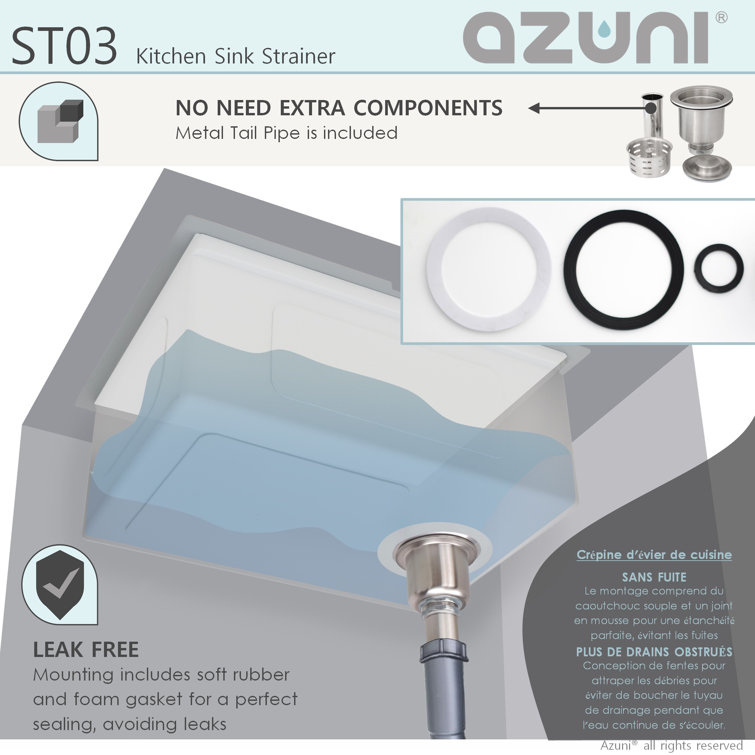 Stainless Steel Deep Basket Kitchen Sink Strainer
