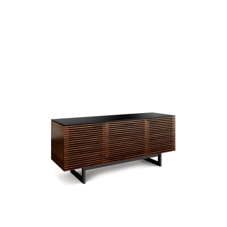 Corridor Chocolate Stained Walnut Media Console with Cabinet