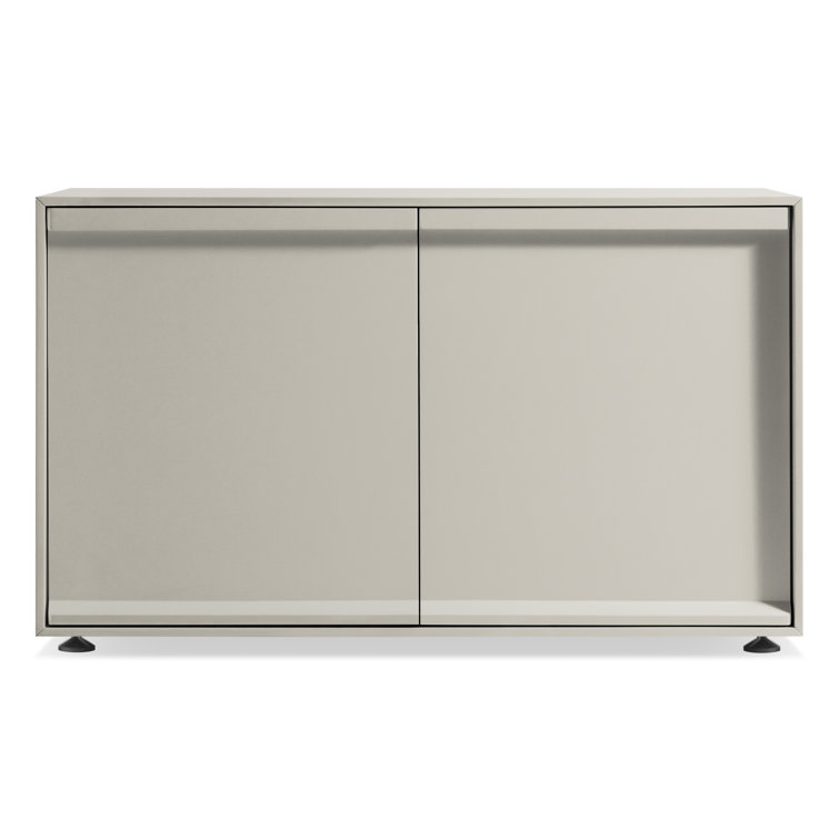 Putty Gray Modern 2-Door Wood Credenza