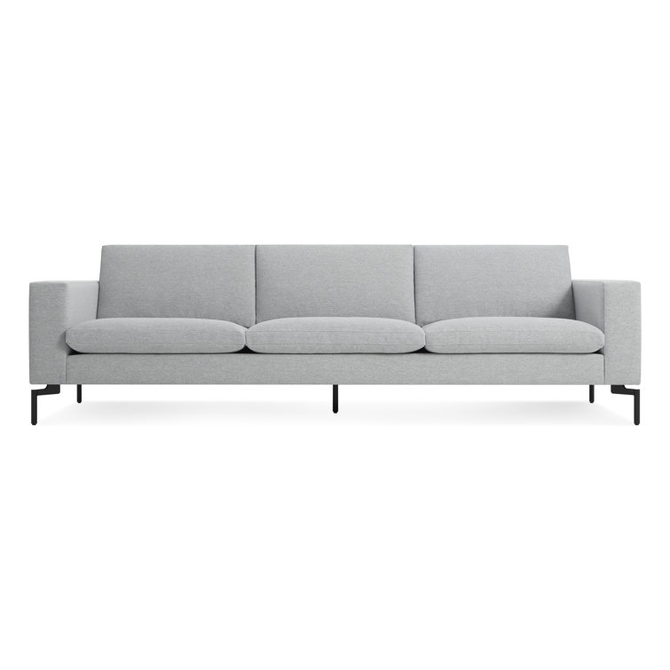 New Standard 92" Gray Fabric Sofa with Black Legs