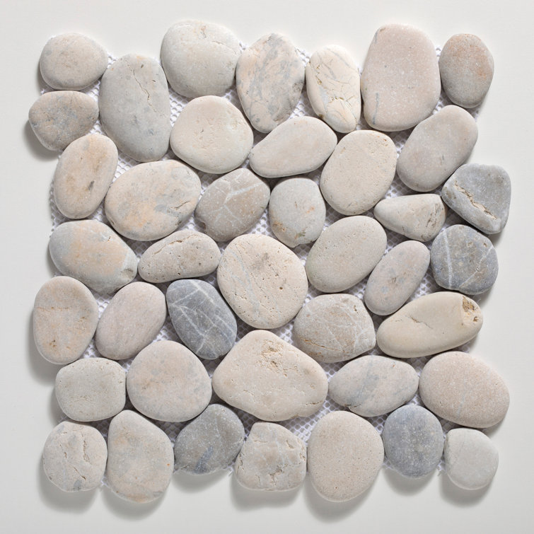 Natural Gray Quartz Pebble Mosaic Tile Sheet