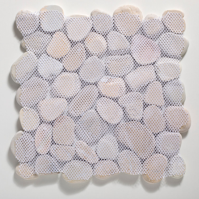 Natural Gray Quartz Pebble Mosaic Tile Sheet