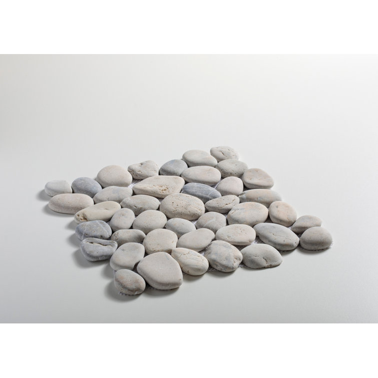 Natural Gray Quartz Pebble Mosaic Tile Sheet