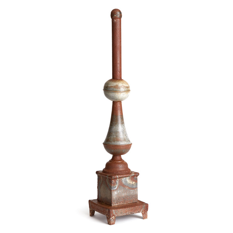 Rustic Brown Weathered Iron Ornate Finial