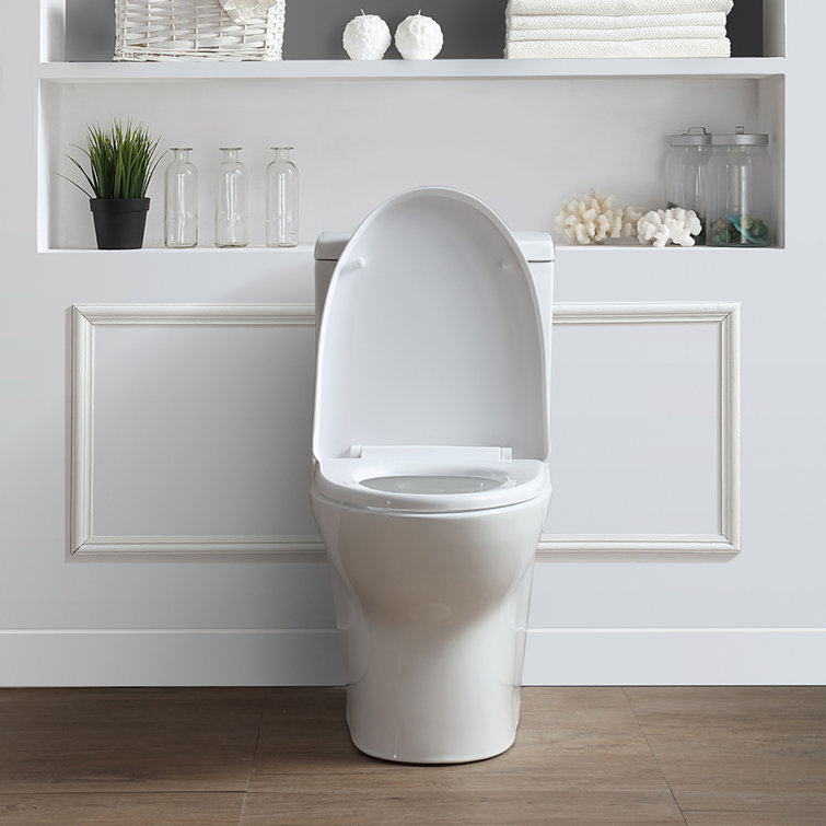 White Elongated Dual Flush High Efficiency Two-Piece Toilet