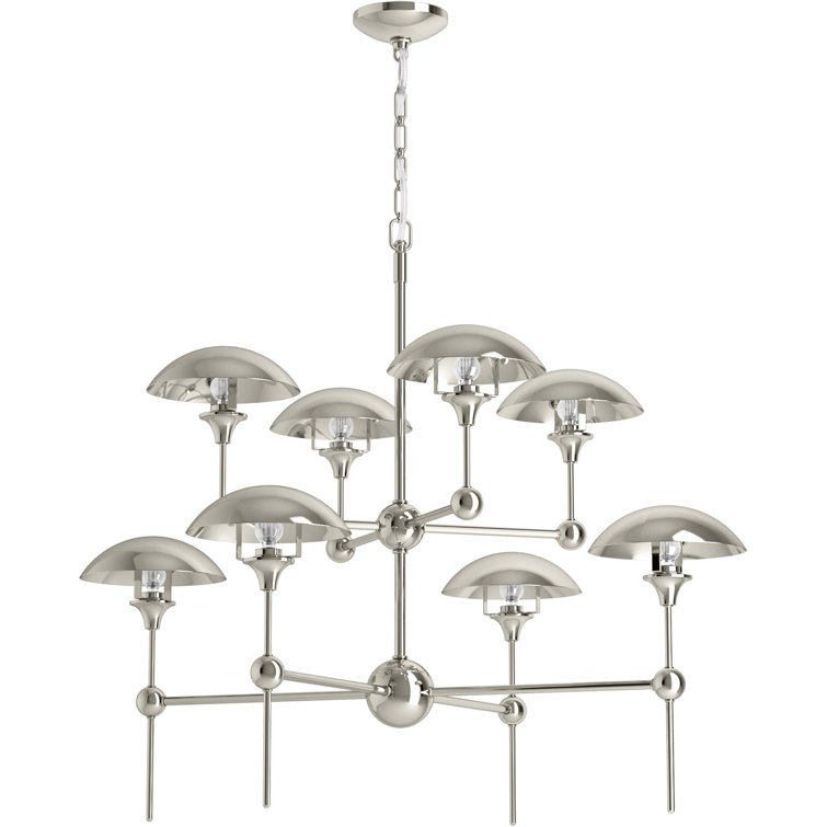 Polished Nickel 8-Light Sputnik Chandelier with Crystal Accents