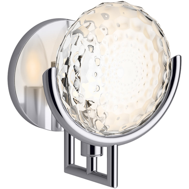 Polished Chrome Briolette Faceted Vanity Light