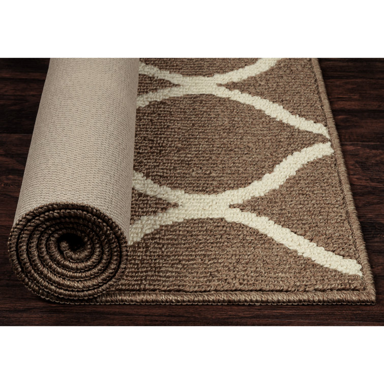 Brown Tufted Non-Slip Rectangular Washable Rug