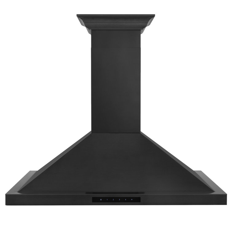 30" Black Stainless Steel Convertible Wall Mount Range Hood