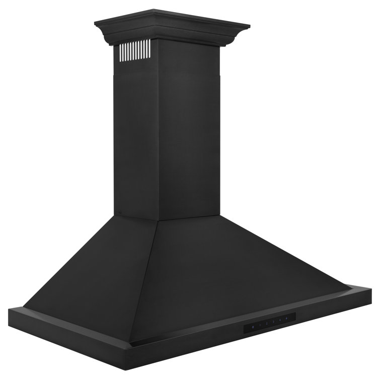 30" Black Stainless Steel Convertible Wall Mount Range Hood