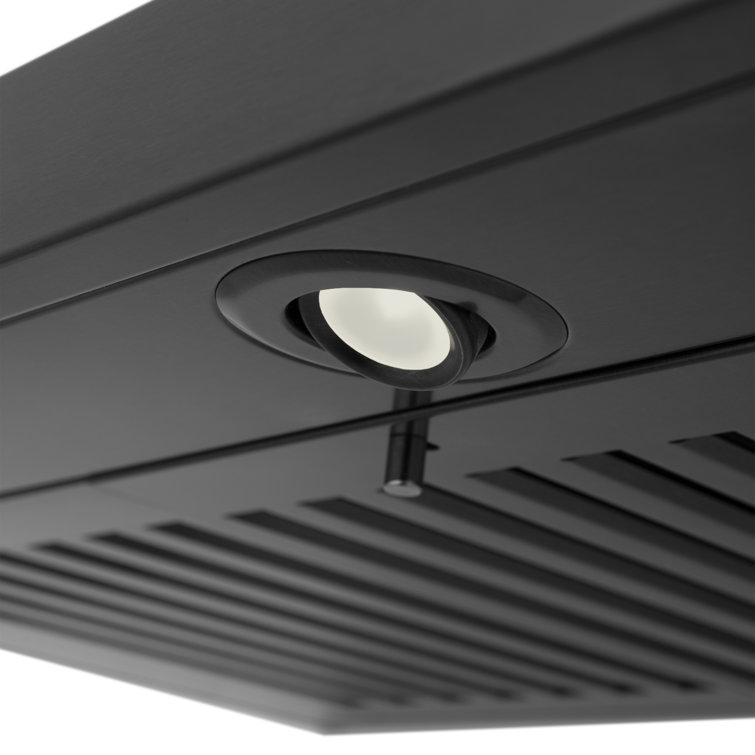 36-Inch Black Stainless Steel Convertible Wall Mount Range Hood