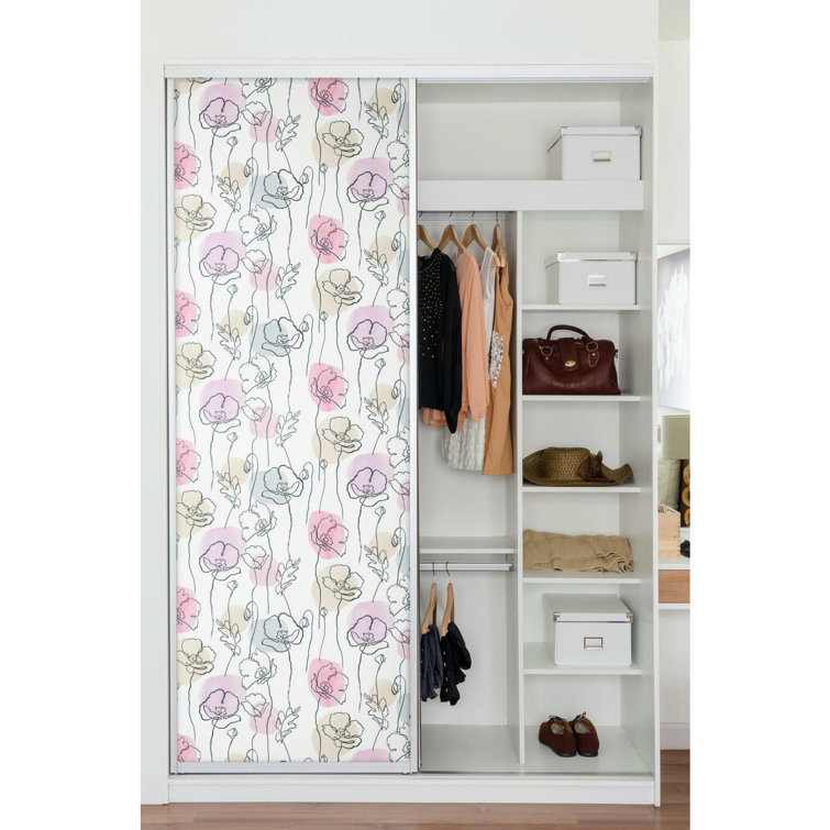 Pink and White Vinyl Floral Peel and Stick Wallpaper Roll