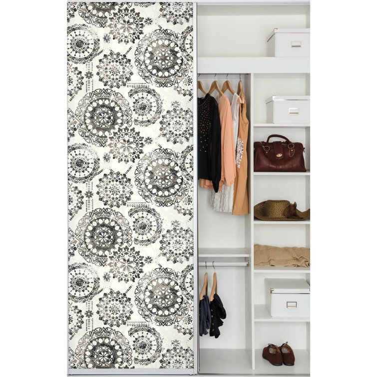 Black and White Bohemian Medallion Peel and Stick Wallpaper