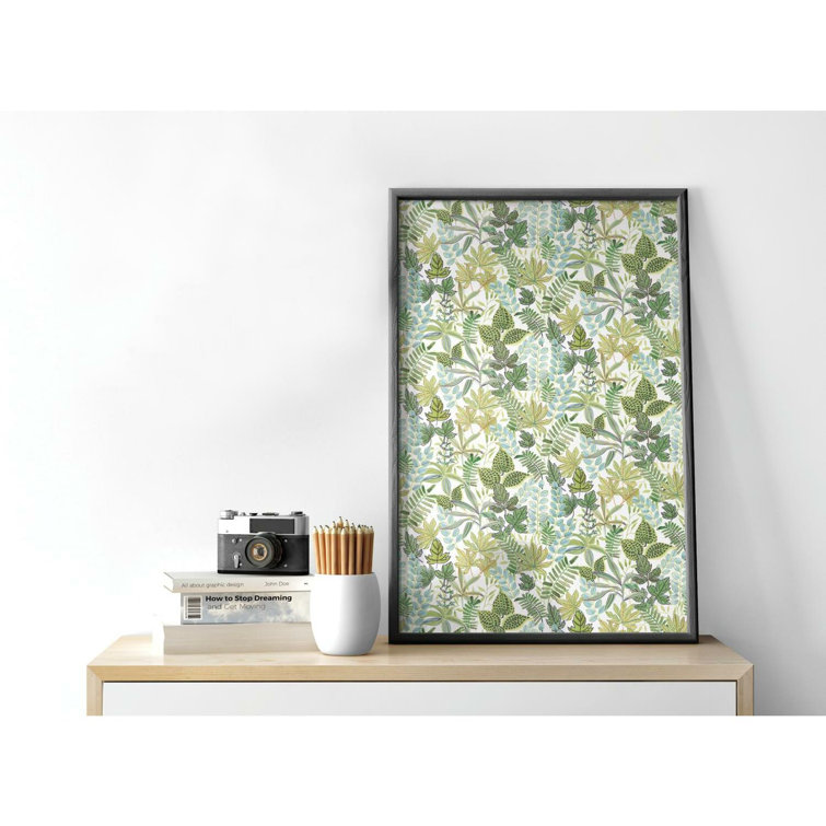 Green and White Botanical Peel and Stick Vinyl Wallpaper Roll