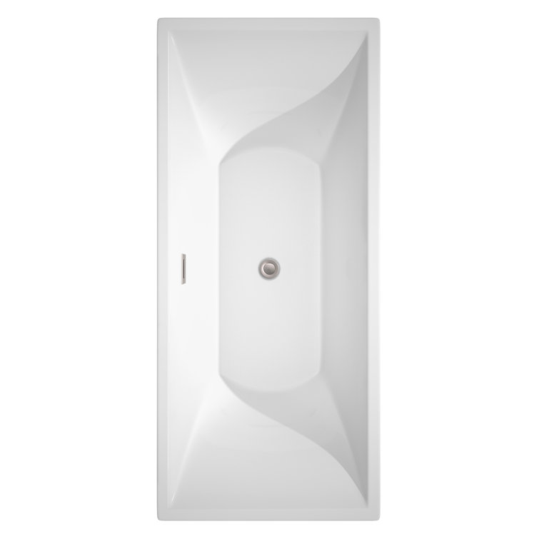 Maryam 71.5" White Acrylic Freestanding Soaking Bathtub