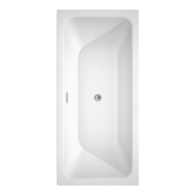 Galina 67'' White Acrylic Freestanding Soaking Bathtub