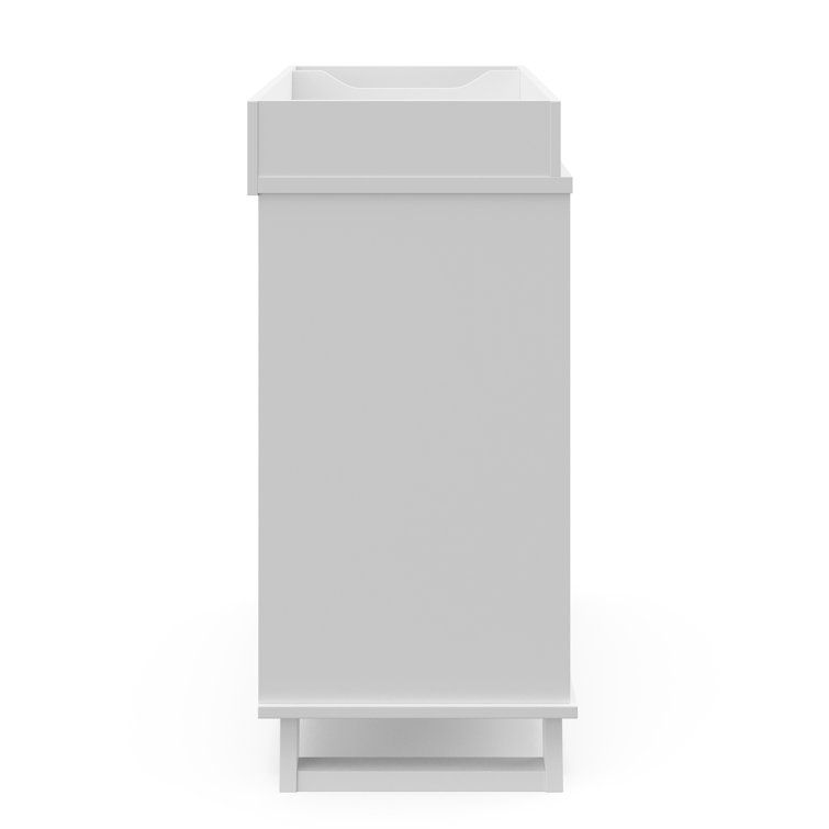 White and Gray Convertible Nursery Furniture Set with Changing Table