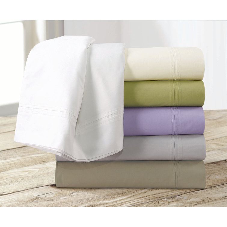 Twin Light Ivory Egyptian Cotton Percale Sheet Set