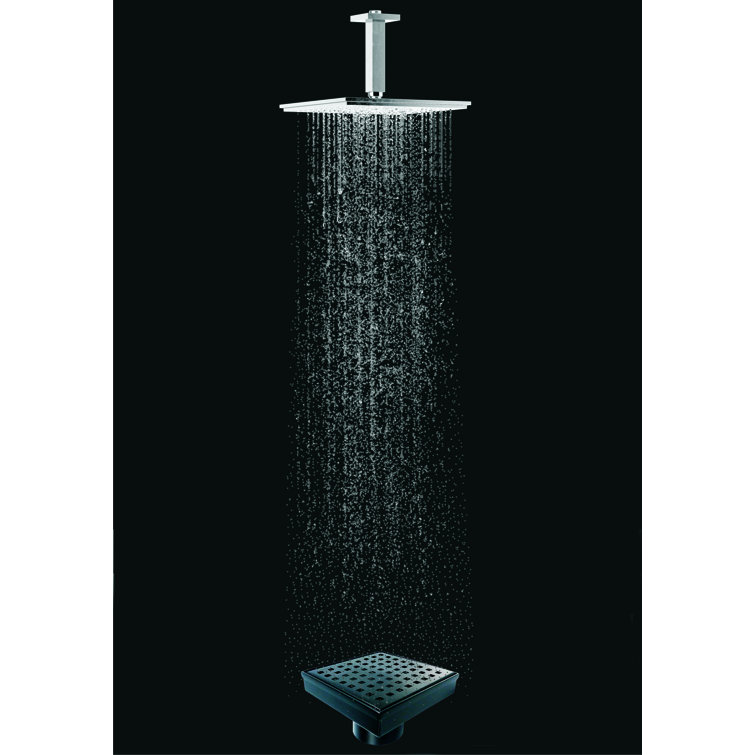 4'' Stainless Steel Square Shower Drain with Tile Insert Cover