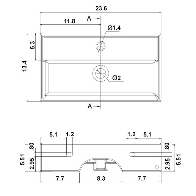 Modern White Ceramic Rectangular Wall-Mounted Bathroom Sink