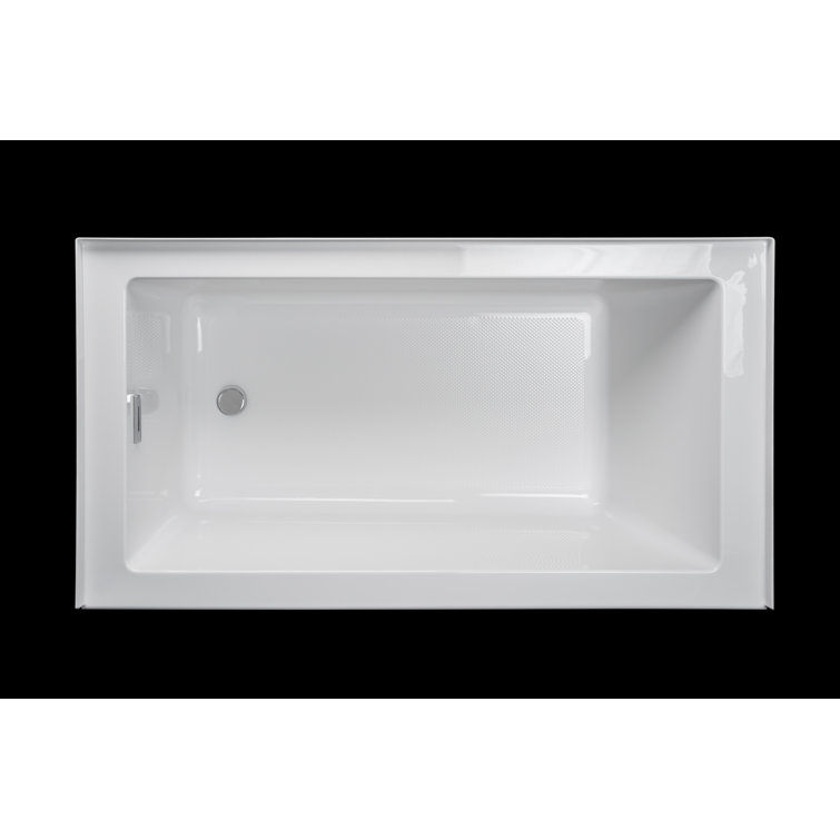 Comfort Linea 60" White Acrylic Alcove Soaking Bathtub