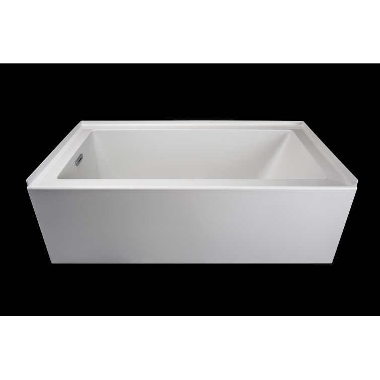 Comfort Linea 60" White Acrylic Alcove Soaking Bathtub