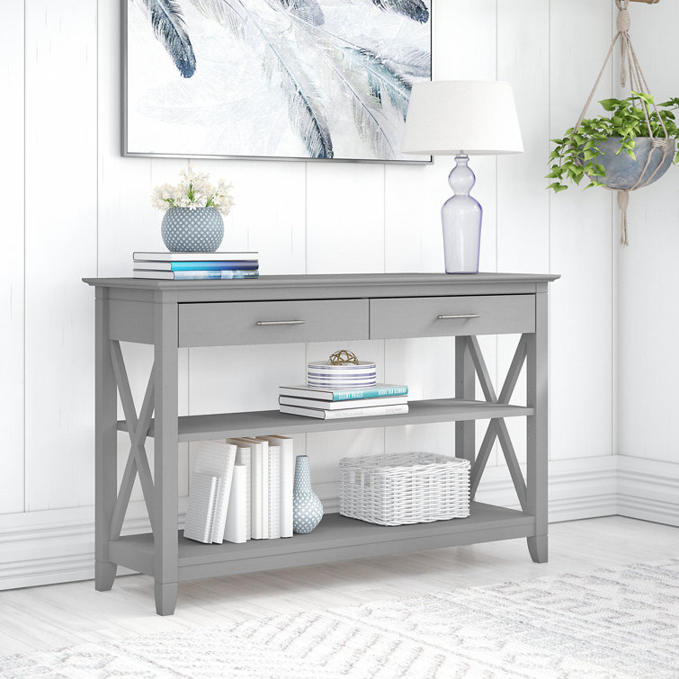 Cape Cod Gray 47" Modern Farmhouse Console Table with Storage