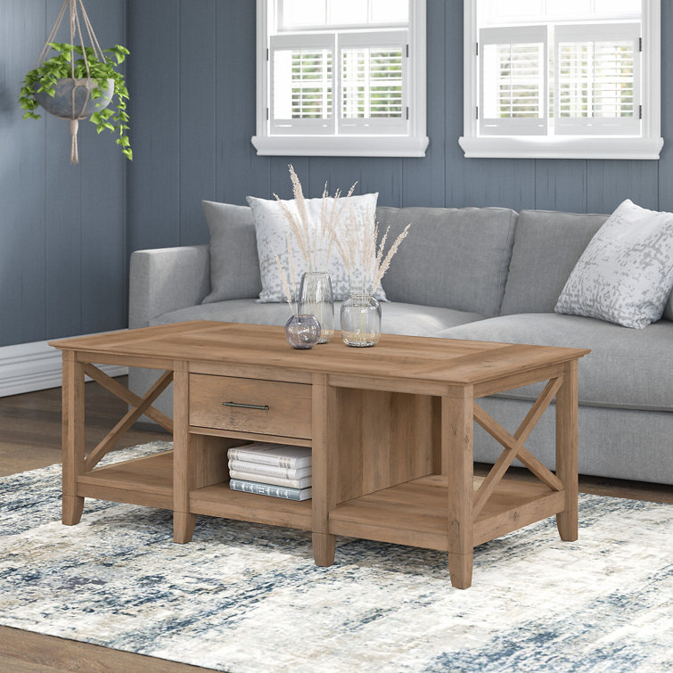 Key West Modern Farmhouse Coffee Table with Storage in Reclaimed Pine
