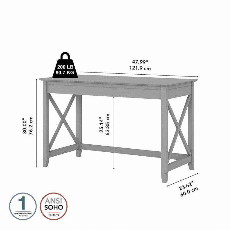 Key West 48'' Cape Cod Gray Engineered Wood Writing Desk