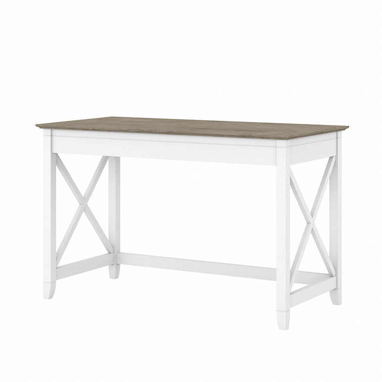 48'' Dark Gray Hickory Engineered Wood Writing Desk with Drawer