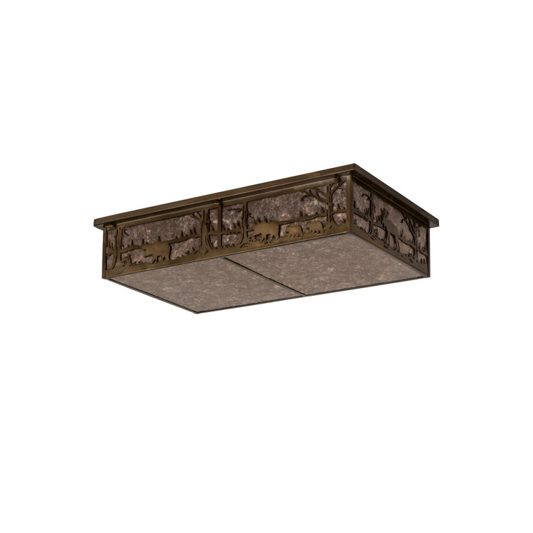 Adirondack Inspired Antique Copper & Silver Mica 8-Light Flush Mount