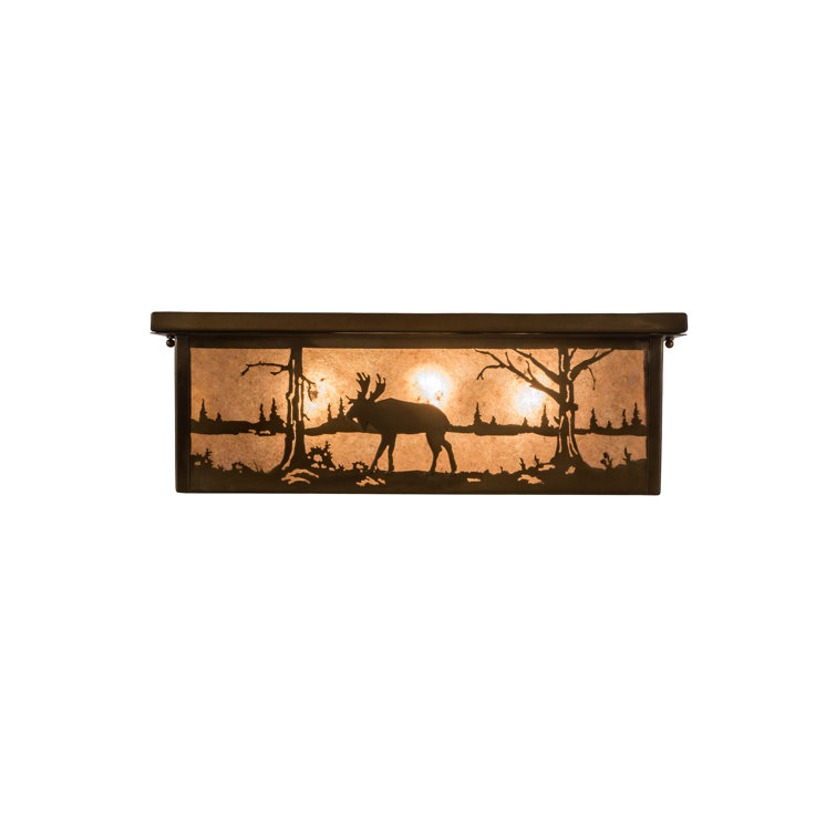 Adirondack Inspired Antique Copper & Silver Mica 8-Light Flush Mount