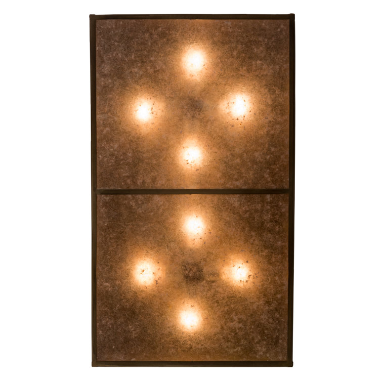 Adirondack Inspired Antique Copper & Silver Mica 8-Light Flush Mount