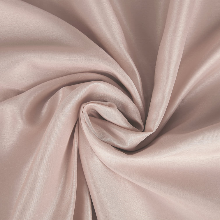 Blush Pink Faux Dupioni Silk Blackout Curtain Panel