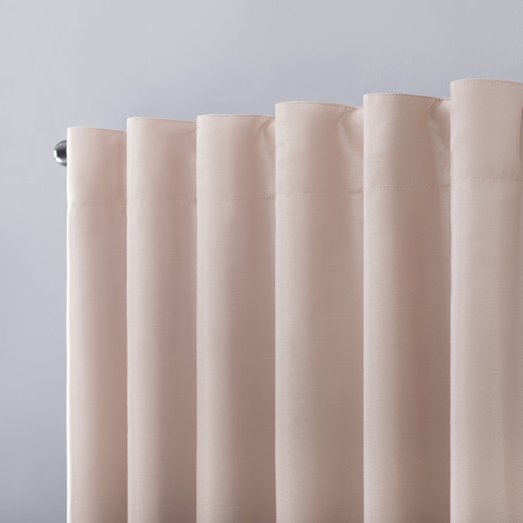 Blush Pink Faux Dupioni Silk Blackout Curtain Panel