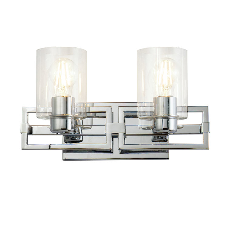 15" Polished Chrome 2-Light Dimmable Vanity Fixture