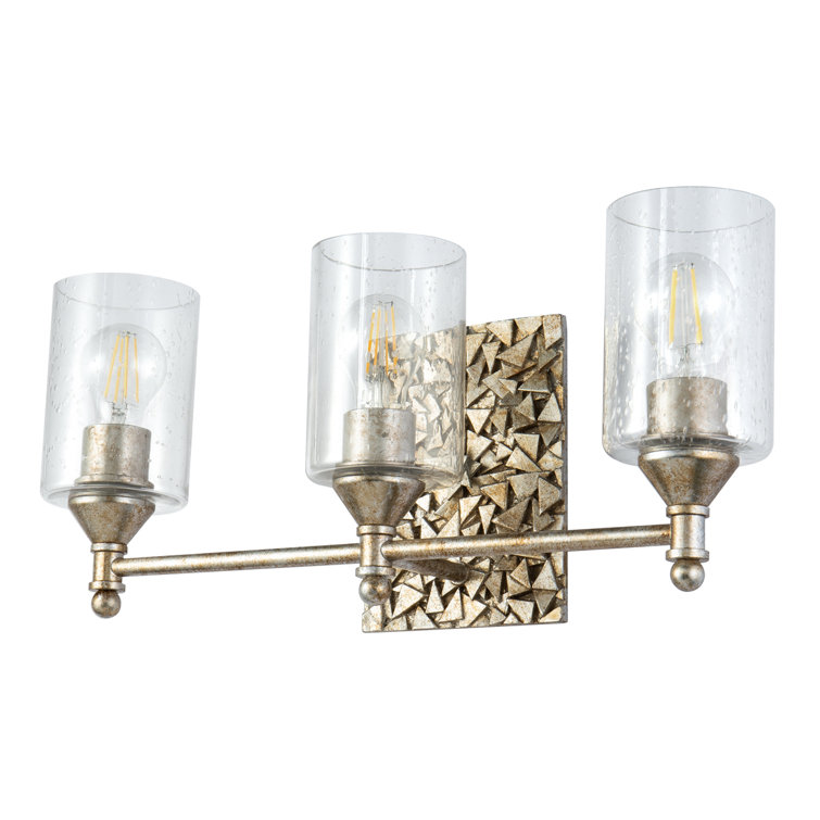 Silver Elegance 3-Light Clear Bubble Vanity Light
