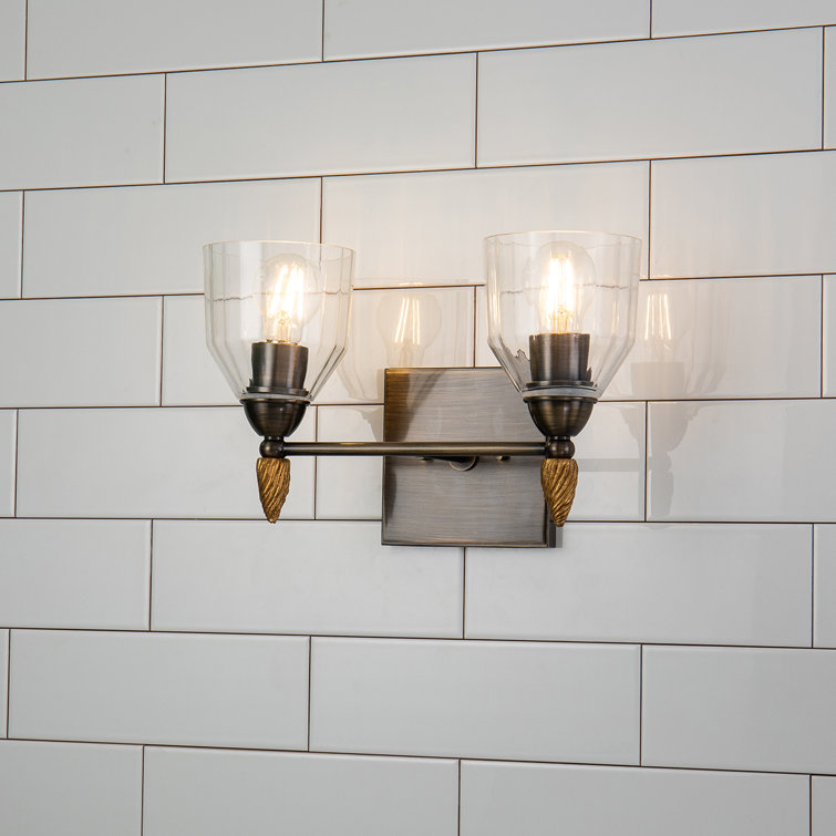 Bronze Dimmable Vanity Light with Acorn-Shaped Finial