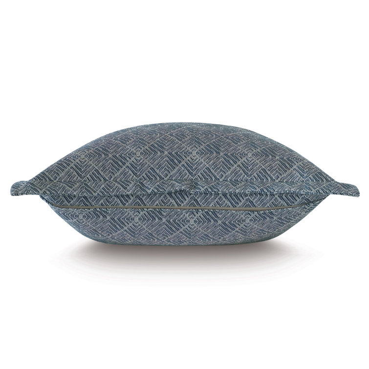 Saya Blue Geometric Woven Euro Sham with Zipper Closure