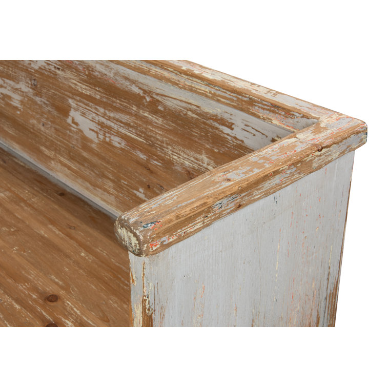 Transitional Beach House Solid Wood Gray Bench - 61"