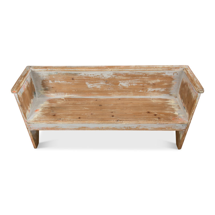 Transitional Beach House Solid Wood Gray Bench - 61"
