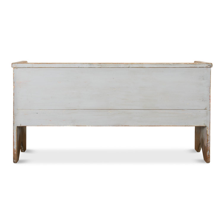 Transitional Beach House Solid Wood Gray Bench - 61"