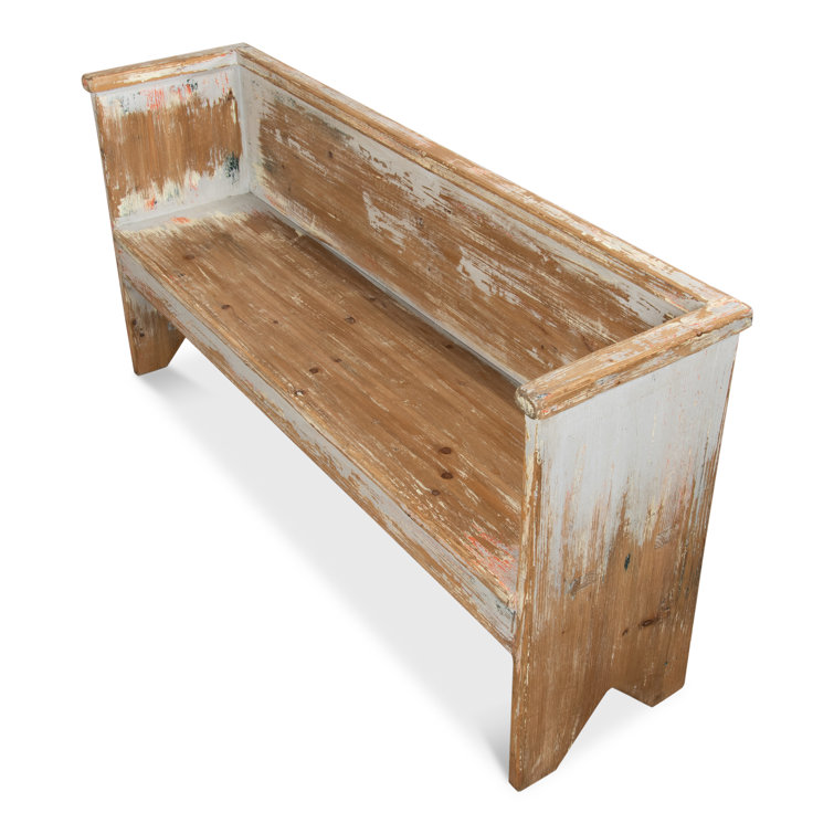 Transitional Beach House Solid Wood Gray Bench - 61"